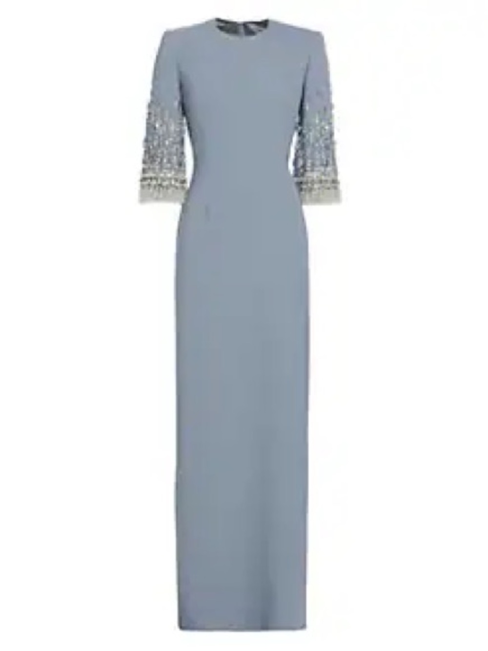 Jenny Packham Powder Blue Beaded Sleeve Maxi Dress